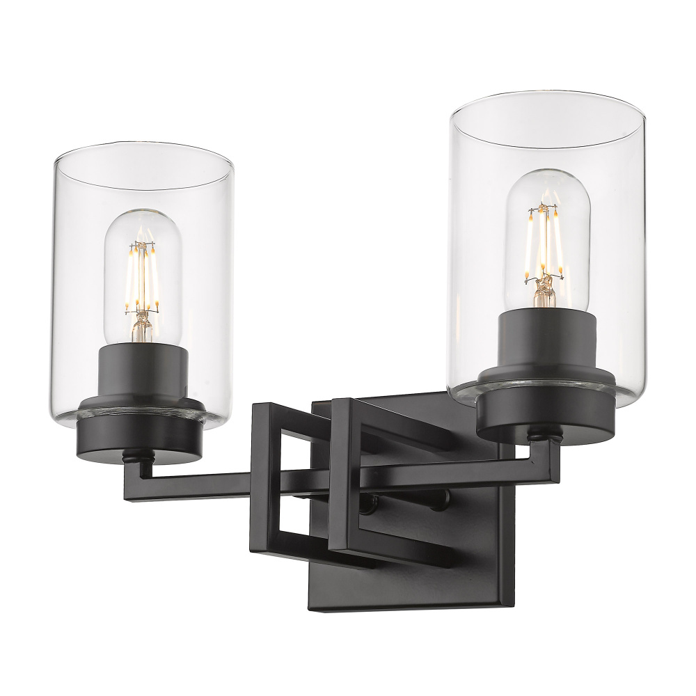 Golden Lighting Tribeca 2-light Vanity in Matte Black